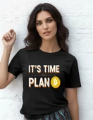 DEVISSO TRADERS Time for Plan B - Bitcoin - Trader, Borsaci Kadın Siyah T-Shirt - 1