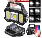 P-880a Solar Powerbanklı Şarjlı Taşınabilir Güçlü Fener thumbnail 1