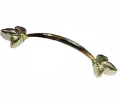 Dekoratif Zamak Yaprak Kulp - 96mm, Sarı, 100 Adet - 1