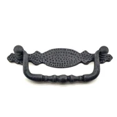 Antika Tarz Dekoratif Pirinç Dövme Sallantı Kapı Kulbu - 43x118 Mm, Oksit - 1