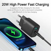 Joyroom L-QP205 PD+Q3 Şarj Başlığı 20W C Tipi Hızlı Şarj Adaptörü - 6