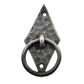 Antika Tarz Dekoratif Pirinç Dik Baklava Halka , Mobilya Kulbu - 82x41 Mm, Oksit - 1