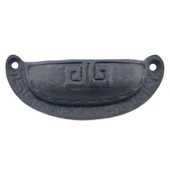 Antika Tarz Dekoratif Pirinç Çizgili Tas Mobilya Kulbu - 37x90 Mm, Oksit - 1