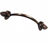 Dekoratif Zamak Yaprak Kulp - 96mm, Eskitme, 100 Adet - 1