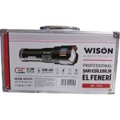 Wison 1010 Profesyonel El Feneri | 55W – 5500 Lümen – 13.200 Mah – Zoom Özellikli – Metal Gövde – Type-C Şarjlı thumbnail 3