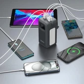 50.000mAh Dijital Göstergeli Çoklu Kablolu Taşınabilir 22.5W Hızlı Şarjlı 3 Mod Fenerli Powerbank Kamp Uyumlu Dayanıklı 5 Cihazı Aynı Anda Şarj Edebilir thumbnail 2