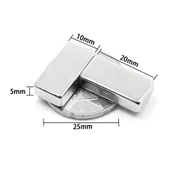 20 Adet 20x10x5 Mm Neodyum Magnet N35 Güçlü Mıknatıs Köşeli Ve Dayanıklı Nikel Kaplama thumbnail 3