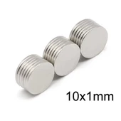 50 Adet 10x1mm Yuvarlak Neodyum Mıknatıs Güçlü Dayanıklı Magnet Nikel Kaplama thumbnail 1