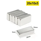 5 Adet 20x10x5 Mm Neodyum Magnet N35 Güçlü Mıknatıs Köşeli Ve Dayanıklı Nikel Kaplama thumbnail 1