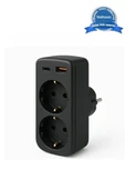 Çoklu Priz Yüksek Gerilim Korumalı 2’li Priz 1xusb 1xtype-c Çıkışlı Grup Priz Çoğaltıcı thumbnail 2