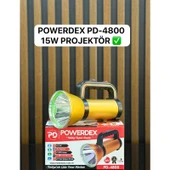 Powerdex PD-4800 | 15W Güçlü Şarjlı Projektör – 1500 Lümen – 4800 Mah – 10 Saat Kullanım  – Suya Dayanıklı - 1