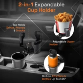 2’si 1 Arada Ayarlanabilir Araç Bardak Tutucu, Genişleyebilir Üst Kısım 3”-6.2”, Şişe Adaptörü, Araba Organizatörü, Dayanıklı Taban, Ramblers Hydroflask Uyumlu, Modern Araç Düzenleyic - 4