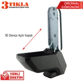 Citroen C-Elysee 2013 Premium HQ Lüks Delmesiz Çelik Ayaklı Siyah Kolçak - 3