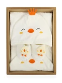 Bebitof %100 Pamuk Civciv Desenli Bebek Bornoz Seti BBTF.EKR.30038 - 6