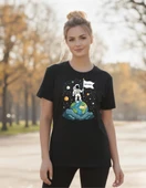 DEVISSO TRADERS On Top of the World - Traders, Borsaci Kadın Siyah T-Shirt - 2