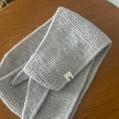 Pofuduk Sophie Örgü Eşarp Fular Şal PFDKF4 Simli Gri thumbnail 2