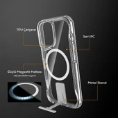 iPhone 16 Kılıf M-safe Şarj Özellikli T-Max Standlı Kapak thumbnail 7