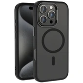 iPhone 16 Pro Kılıf M-safe Şarj Özellikli Parlak Kamera Çerçeveli Kost Kapak thumbnail 1