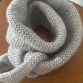 Pofuduk Sophie Örgü Eşarp Fular Şal PFDKF4 Simli Gri thumbnail 3