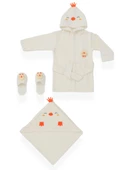 Bebitof %100 Pamuk Civciv Desenli Bebek Bornoz Seti BBTF.EKR.30038 - 9