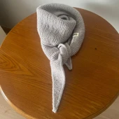 Pofuduk Sophie Örgü Eşarp Fular Şal PFDKF4 Simli Gri thumbnail 7