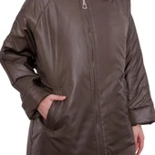 Haki Kolları Ribana Detaylı Uzun Mont - 3