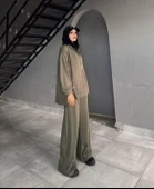 IŞŞIL 72068-Hakim Yaka Metal Düğmeli Esnek Penye Pantolon Takım - 5