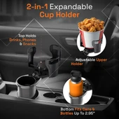 2’si 1 Arada Ayarlanabilir Araç Bardak Tutucu, Genişleyebilir Üst Kısım 3”-6.2”, Şişe Adaptörü, Araba Organizatörü, Daya - 4