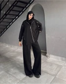 IŞŞIL 72068-Hakim Yaka Metal Düğmeli Esnek Penye Pantolon Takım - 2