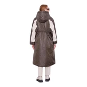 Haki Kolları Ribana Detaylı Uzun Mont - 8