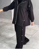 IŞŞIL 72068-Hakim Yaka Metal Düğmeli Esnek Penye Pantolon Takım - 3