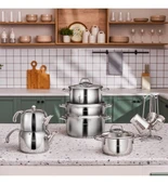 Karaca Belgrad İndüksiyon Tabanlı 15 Parça Çelik Çeyiz Seti thumbnail 2