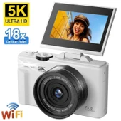 Ozmik 5K Dijital Kamera 75MP HD Retro Otomatik Odaklama Anti Shake 18x Zoom 64GB SD KART HEDİYE Beyaz - 1