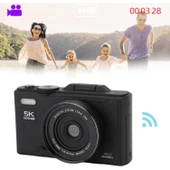 Ozmik 5K Dijital Kamera 75MP HD Retro Otomatik Odaklama Anti Shake 18x Zoom 64GB SD KART HEDİYE Siyah - 7