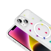 iPhone 15 Plus Kılıf M-Safe Şarj Özellikli Şeffaf Folk Sert Kapak thumbnail 10