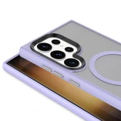 Samsung S24 Ultra Kılıf Sert PC Arka Yüzey Wireless Şarj Özellikli Flet M-safe Kapak thumbnail 2