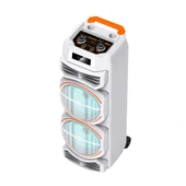 GD-2828 Dijital LED Göstergeli Mikrofonlu RGB TWS Çift 8 inç Stereo Bass Kablosuz Karaoke Hoparlör thumbnail 2