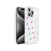 iPhone 15 Pro Kılıf M-Safe Şarj Özellikli Şeffaf Folk Sert Kapak thumbnail 1