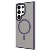 Samsung S24 Ultra Kılıf Sert PC Arka Yüzey Wireless Şarj Özellikli Flet M-safe Kapak thumbnail 3