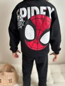 ERKEK ÇOCUK ÖRÜMCEK ADAM BASKILI 3 İPLİK ŞARDONLU EŞOFMAN TAKIMI thumbnail 3