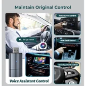 Ozmik  CarPlay Type-C/USB Kablosuz Android Otomatik Akıllı Dongle 2'si 1 Arada Adaptör 5.8Ghz WiFi thumbnail 6