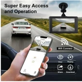 Ozmik 4k Cardshcam 170 Derece Geniş Açı 3 İnç IPS Araç Kamerası WiFi/Gece Görüşü/G-Sensör Ön/Arka - 6