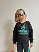 ERKEK ÇOCUK MİNECRAFT MODELLİ 3 İPLİK ŞARDONLU EŞOFMAN TAKIMI thumbnail 6