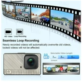 Ozmik 4k Cardshcam 170 Derece Geniş Açı 3 İnç IPS Araç Kamerası WiFi/Gece Görüşü/G-Sensör Ön/Arka - 7