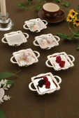 Mucit Home Mini Kulplu Kare Model Ayaklı lokumluk 6'lı Takım Gümüş - 5