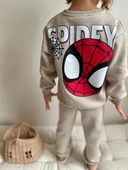 ERKEK ÇOCUK ÖRÜMCEK ADAM BASKILI 3 İPLİK ŞARDONLU EŞOFMAN TAKIMI thumbnail 5