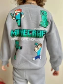 ERKEK ÇOCUK MİNECRAFT MODELLİ 3 İPLİK ŞARDONLU EŞOFMAN TAKIMI thumbnail 3