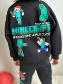 ERKEK ÇOCUK MİNECRAFT MODELLİ 3 İPLİK ŞARDONLU EŞOFMAN TAKIMI thumbnail 5