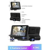 Ozmik 1080p Araç Içi 3 Kameralı Gece Görüşlü, G-sensör, Geri Görüş Kameralı Araç Kamerası thumbnail 6