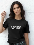 DEVISSO TRADERS DEVISSO Traders - Traders, Borsaci Kadın Siyah T-Shirt - 1